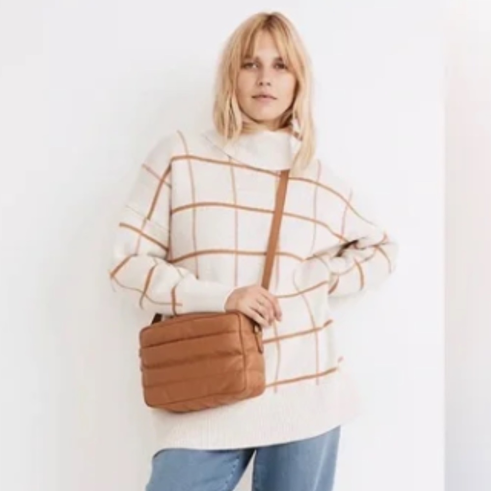 Madewell Pearldale Turtleneck Sweater in Windowpane